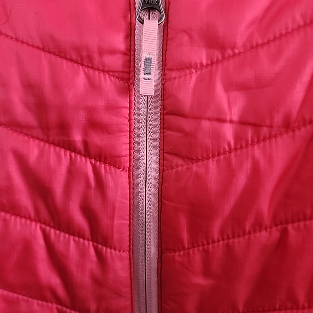Columbia Omni-Heat Quilted Vest Girls Youth Medium Pink Zip Pockets Reflective - Picture 7 of 7